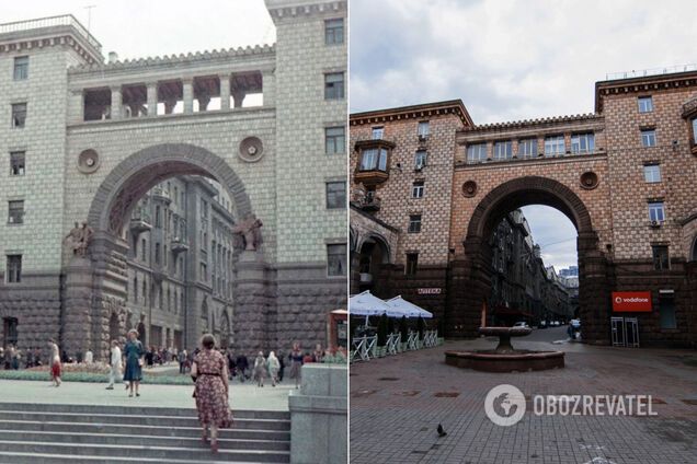 В сети сравнили старое и новое фото арки на главной улице Киева