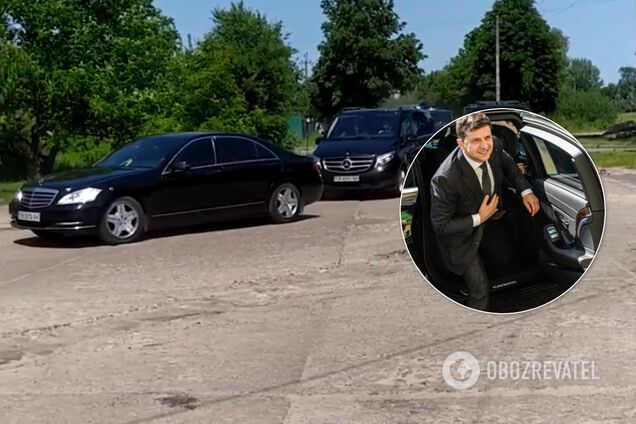 Огромный кортеж 'велосипедов' Зеленского в Чернигове попал на видео