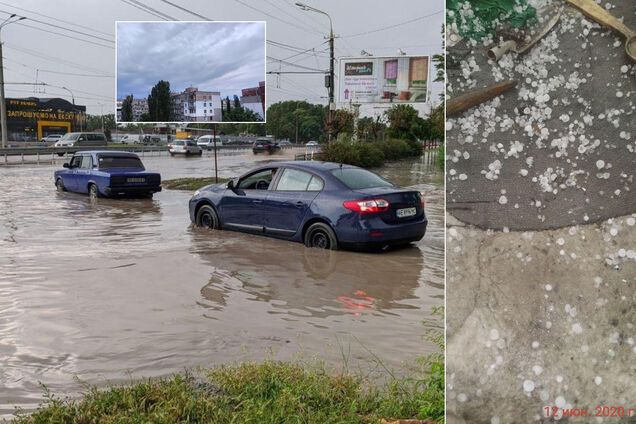 Україну накрили зливи з грозами і градом: у містах зупинився транспорт і зникло світло. Фото і відео