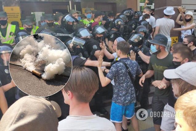 Под судом, где избирают меру пресечения Стерненко, подорвали петарду и произошли стычки