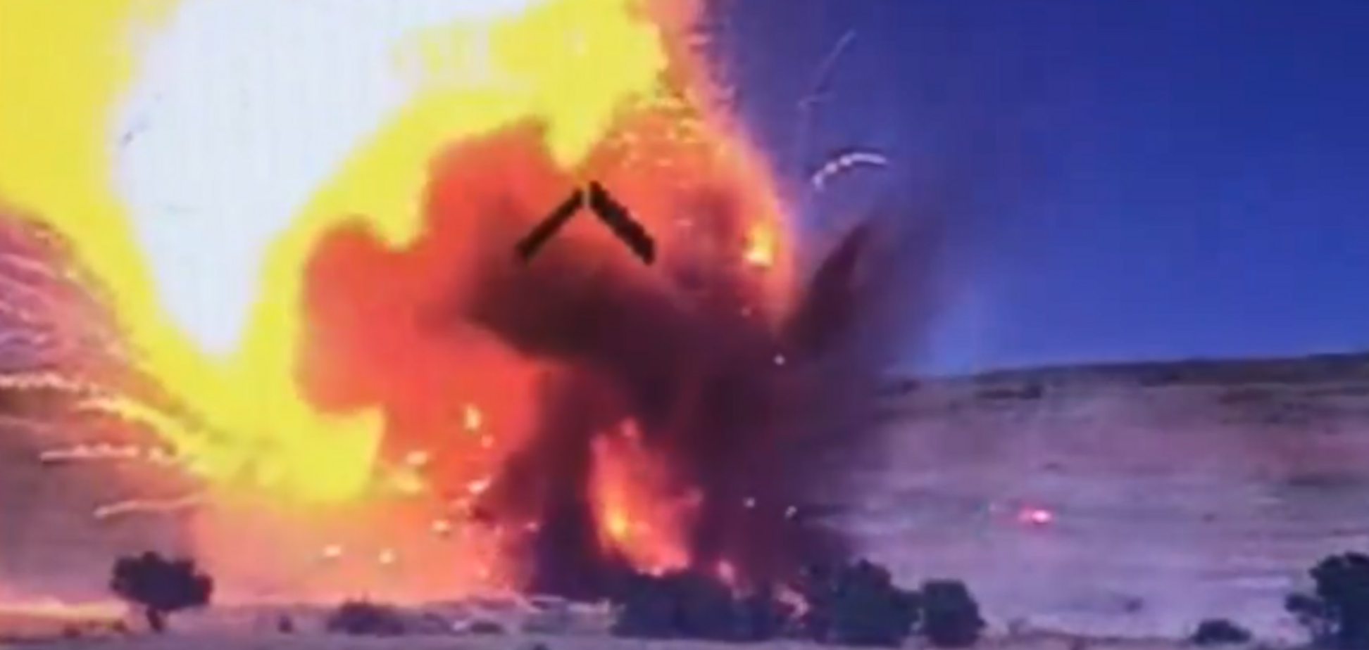 Взрыв склада боеприпасов террористов