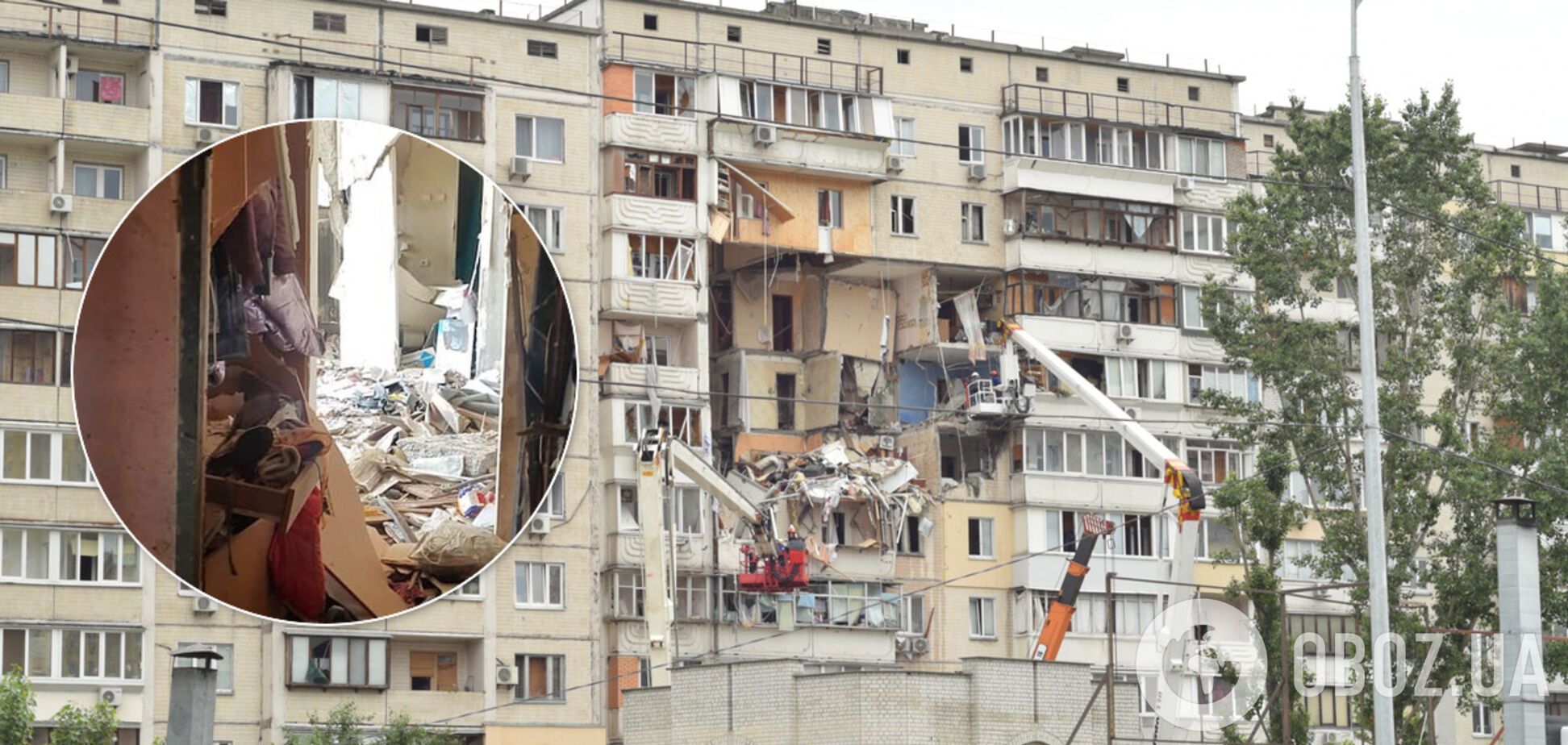 Появились фото изнутри взорвавшейся в Киеве многоэтажки