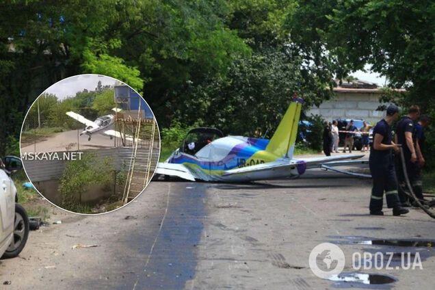 Момент падения самолета в Одессе попал на видео