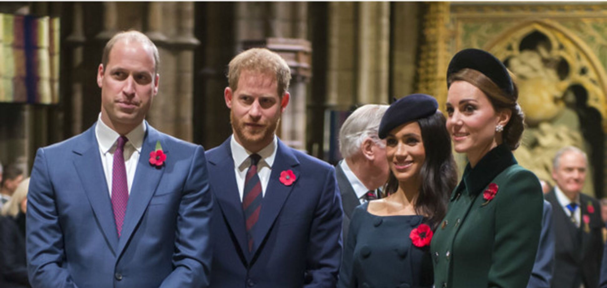 Принци Вільям і Гаррі з дружинами Меган Маркл і Кейт Міддлтон (фото – Marie Claire)