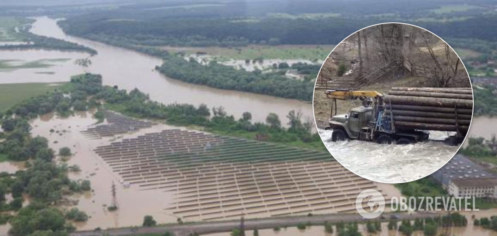 Старые кадры вывоза леса при наводнении на Прикарпатье наделали шума в сети