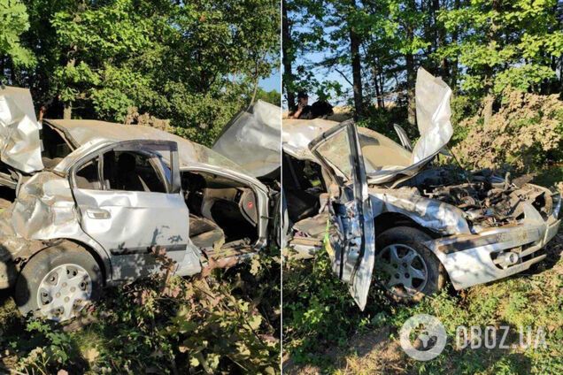 На Запорожье машина врезалась в дерево