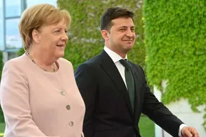 Владимир Зеленский и Ангела Меркель