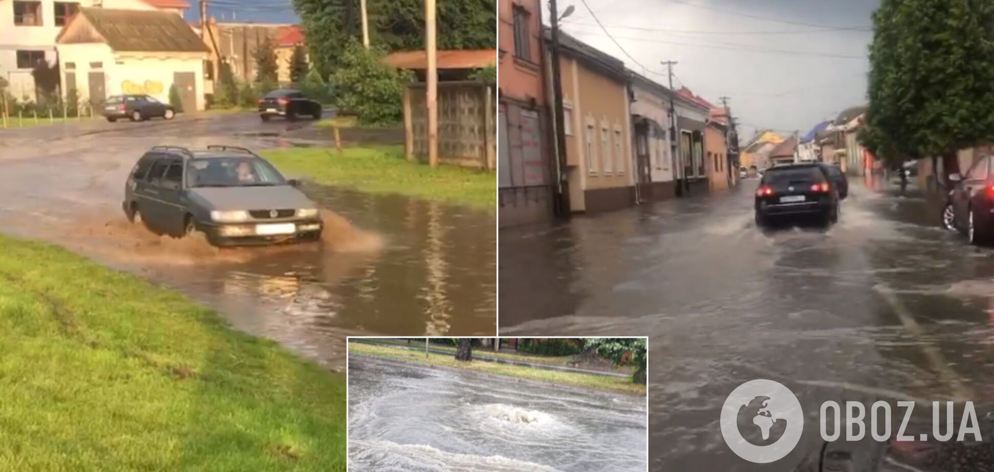 Мукачево затопило через сильну зливу: вулиці пішли під воду. Відео