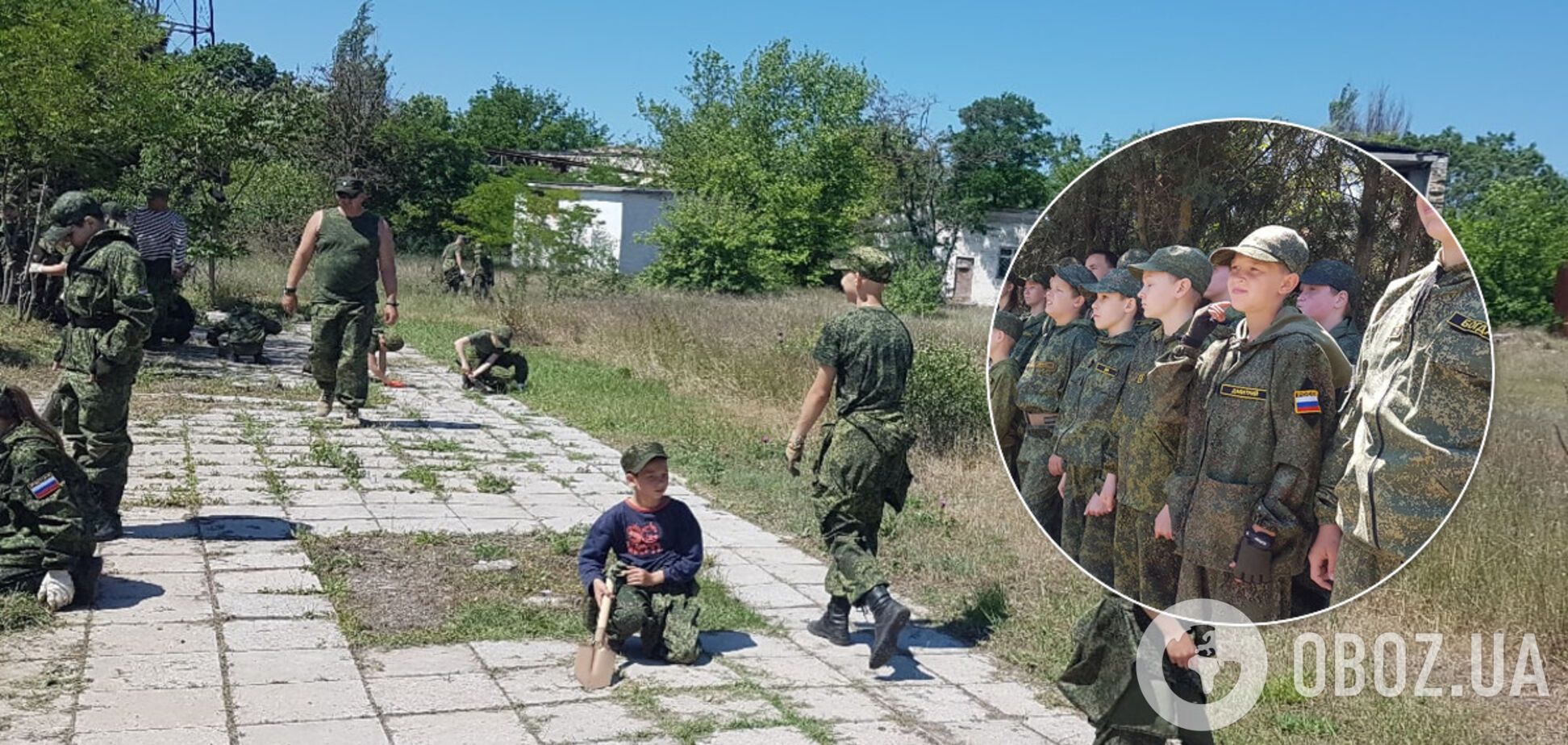 У Криму дітям влаштували 'трудодень' у військовій формі РФ: мережа обурилася. Фото