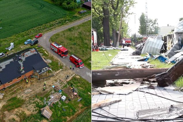 Надпотужний ураган у Польщі зруйнував понад 20 будинків: фото та відео торнадо