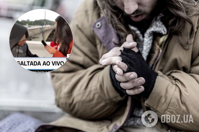 Бездомный ограбил телеведущую в прямом эфире. Видео