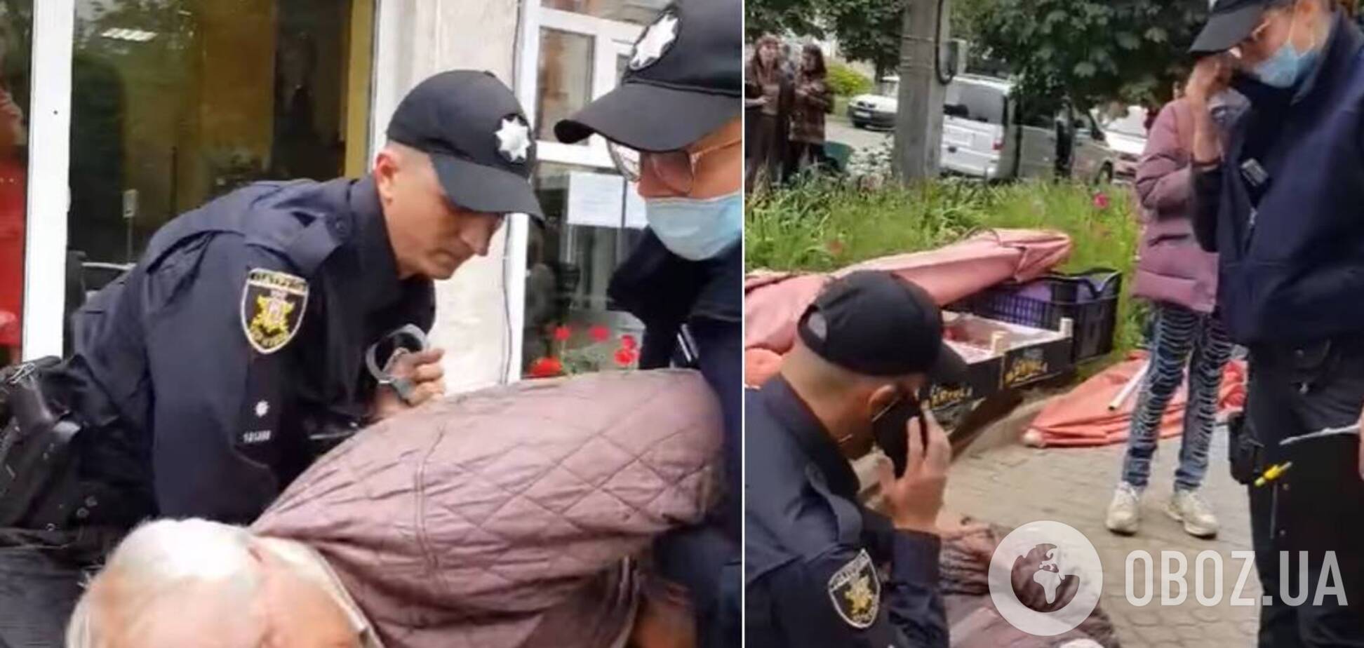 В Черновцах полицейские жестко задержали пенсионера за стихийную торговлю: видео возмутило украинцев