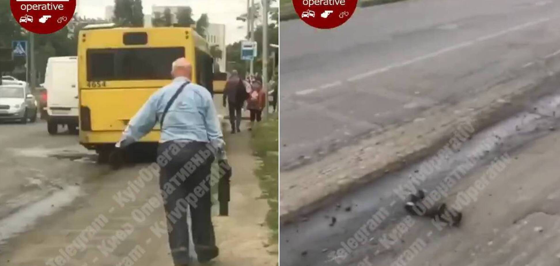 В Киеве автобус 'рассыпался' прямо на дороге