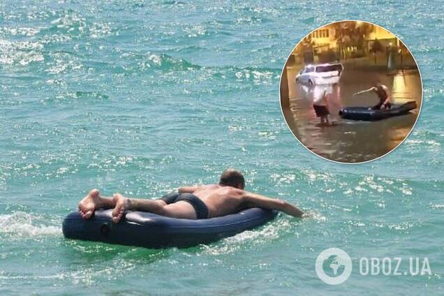 Після зливи у Харкові місцеві плавали на матраці