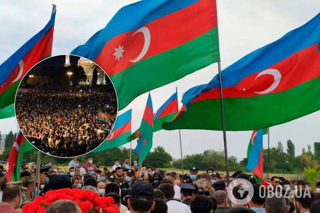 Азербайджан всколыхнул митинг из-за войны с Арменией: на улицы вышли тысячи людей. Видео