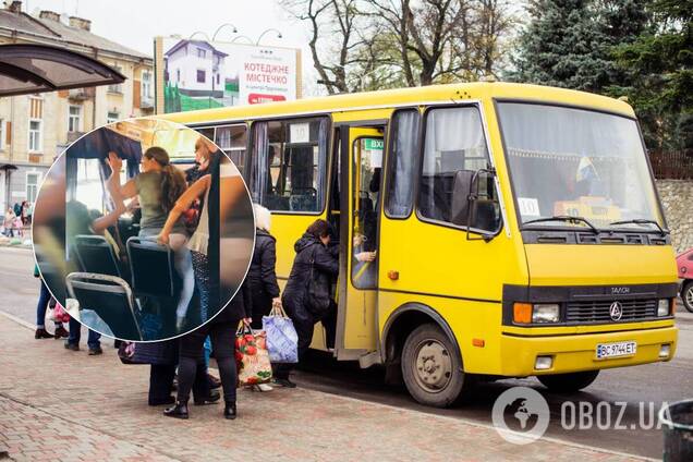 В Днепре мужчина с пенсионерками жестоко избили девушку в маршрутке. Видео