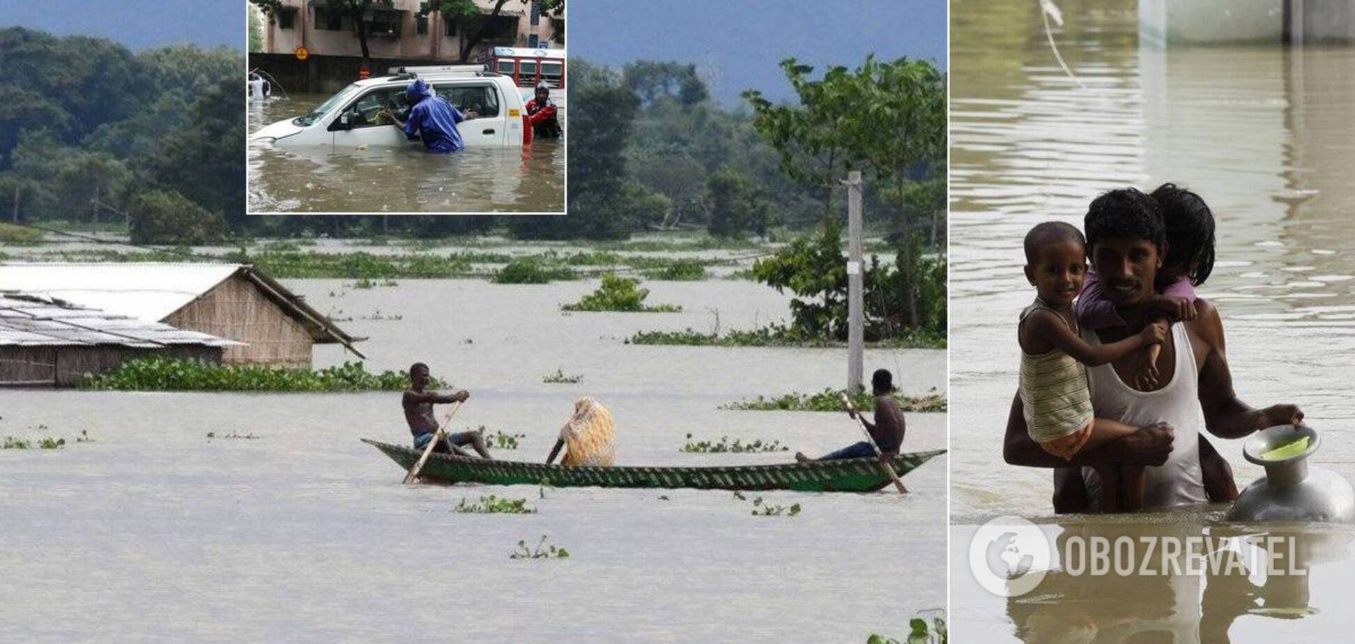 Наводнения в Индии вызваны разливом реки Брахмапутра