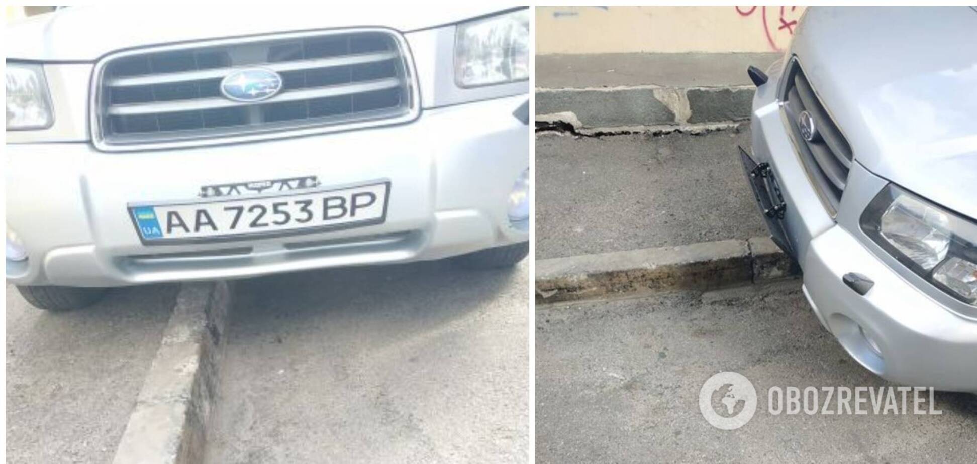 В Киеве водитель оригинально скрыл номер авто от камер автофиксации