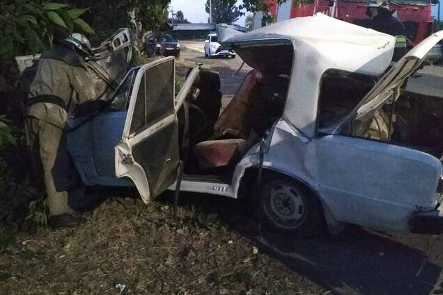 На Днепропетровщине авто на скорости разбилось о дерево: есть погибший и пострадавший. Фото