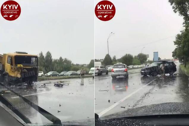 У Києві трапилася масштабна ДТП з вантажівкою