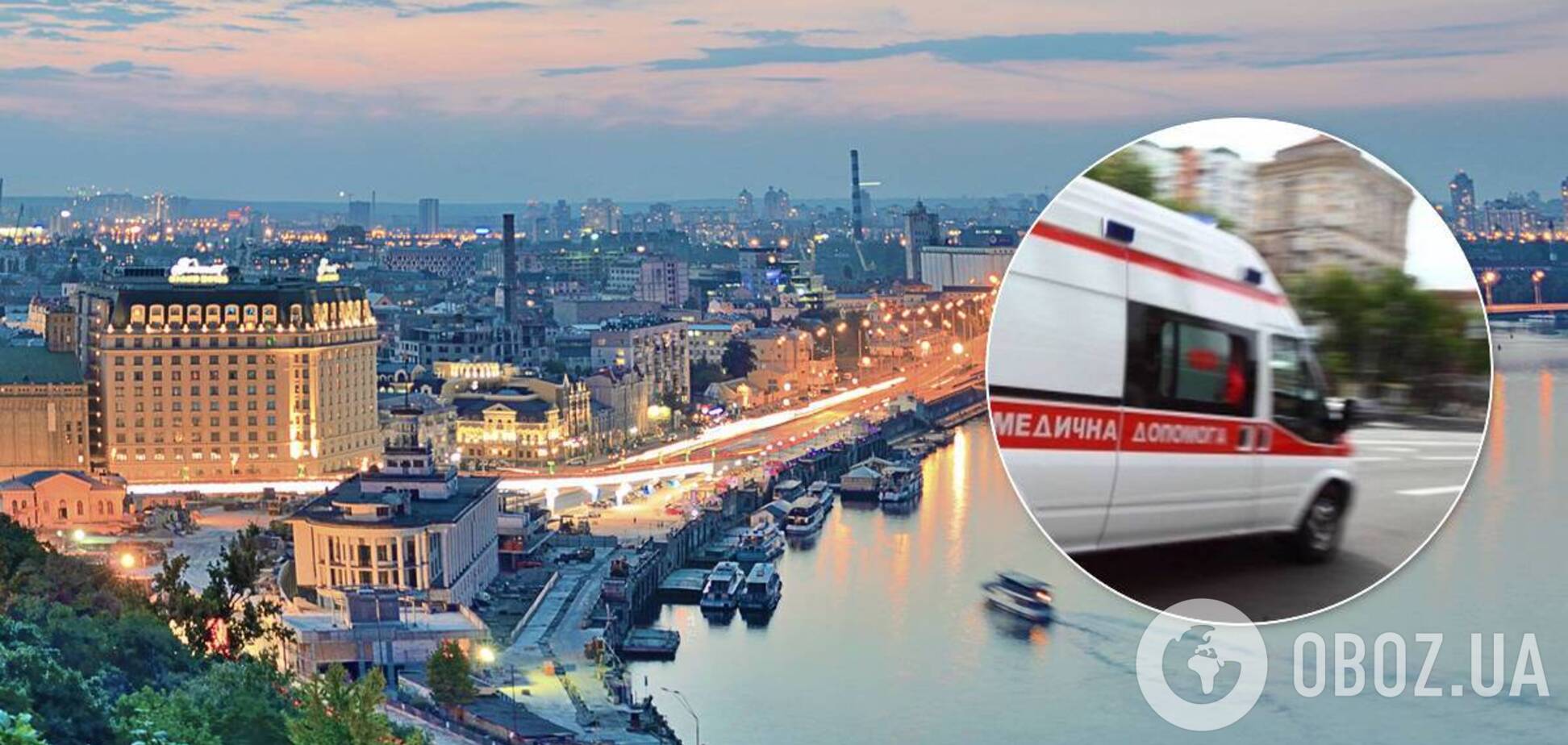 В Киеве аварийная плитка разбила голову парню. Иллюстрация