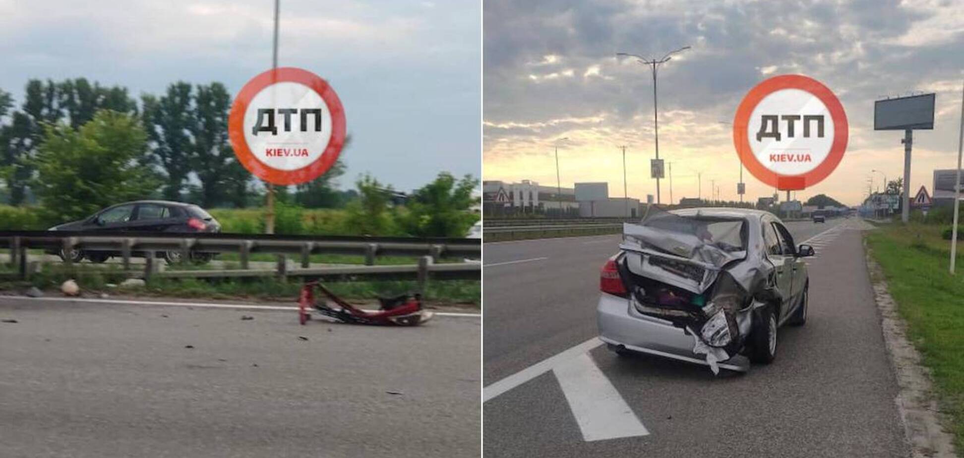 Під Києвом мікроавтобус через ДТП влетів у відбійник, є загиблий