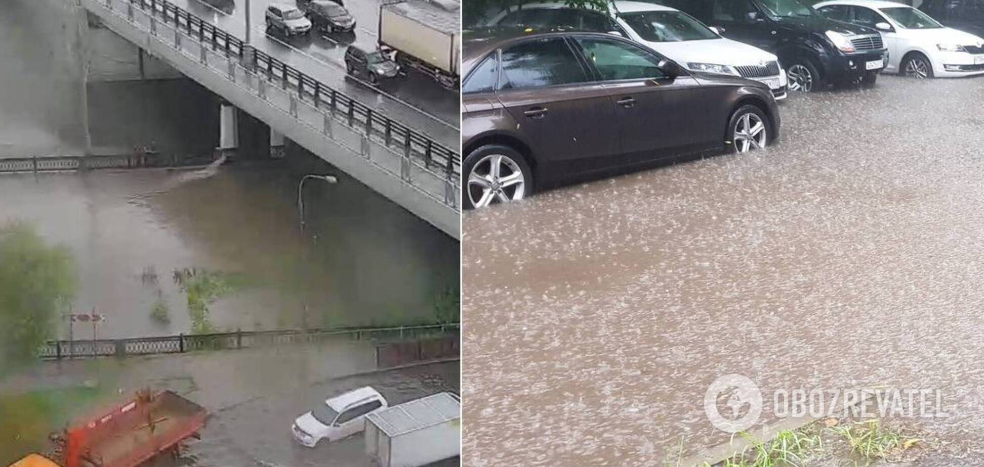 Москву затопило сильным ливнем