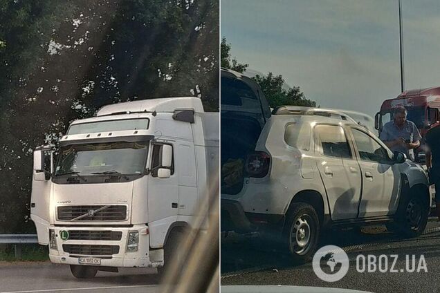 На трасі Київ-Харків сталася ДТП за участю легковика та вантажівки