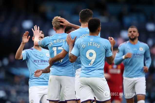 Гравці 'Манчестер Сіті' святкують забитий м'яч