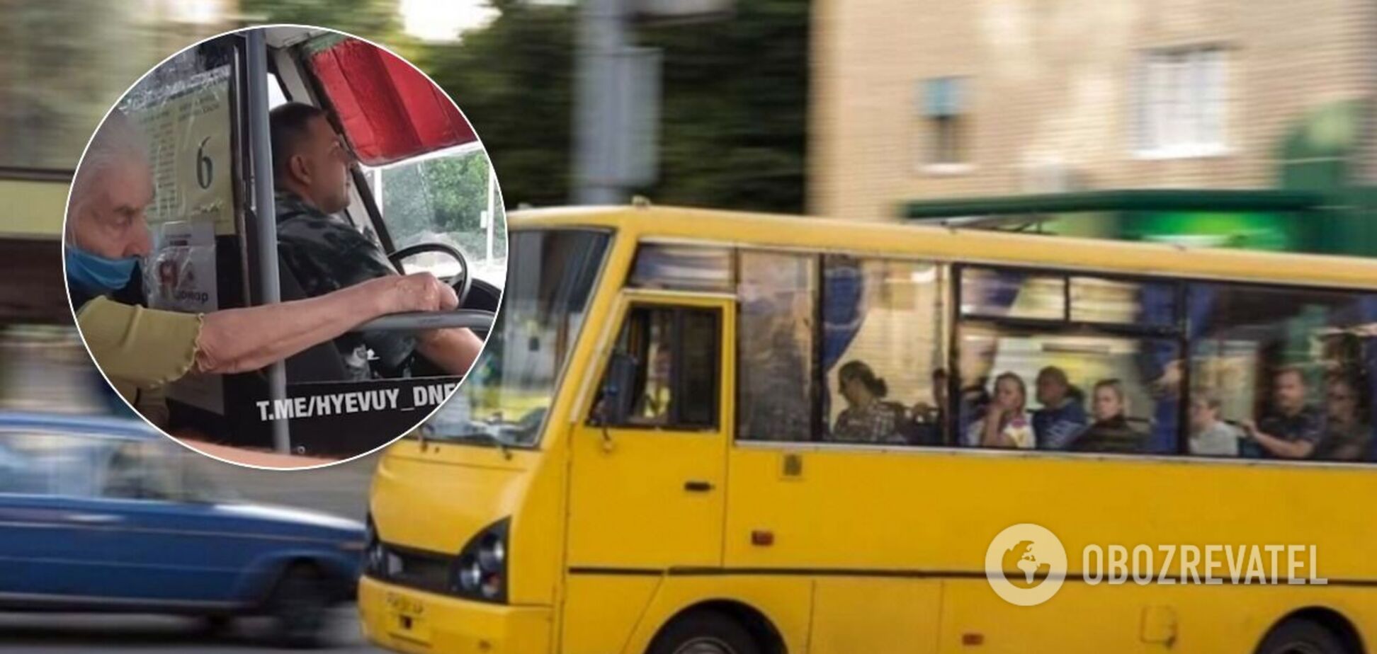 В Днепре маршрутчик устроил скандал пенсионерке за льготный проезд. Видео