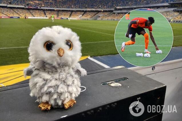 В матче 'Динамо' – 'Шахтер' на поле с дрона сбросили игрушечных сов
