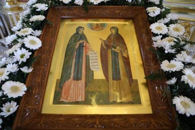 Икона святых Петра и Февронии