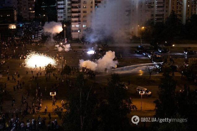 Разгон протестующих в Беларуси