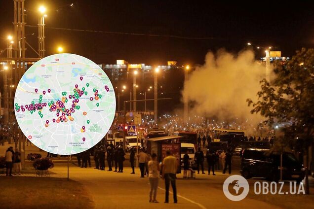 Протесты в Беларуси показали на Google Maps: видно, куда свозят технику и где разгоняют митингующих