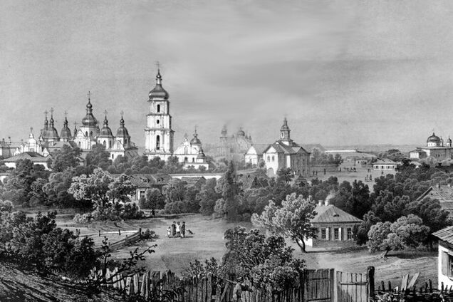 Картина 'Краєвид старого міста з Ярославого валу'