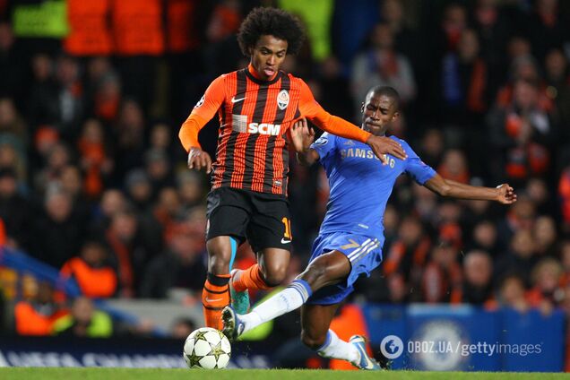 Виллиан в матче 'Челси' - 'Шахтер'