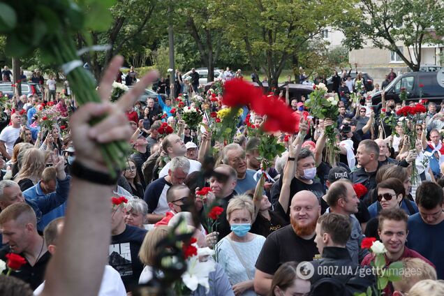 Білоруси прийшли до метро 'Пушкінська' в Мінську