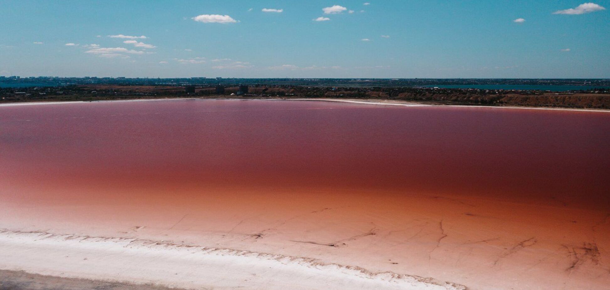 Куяльницкий лиман под Одессой окрасился в розовый цвет