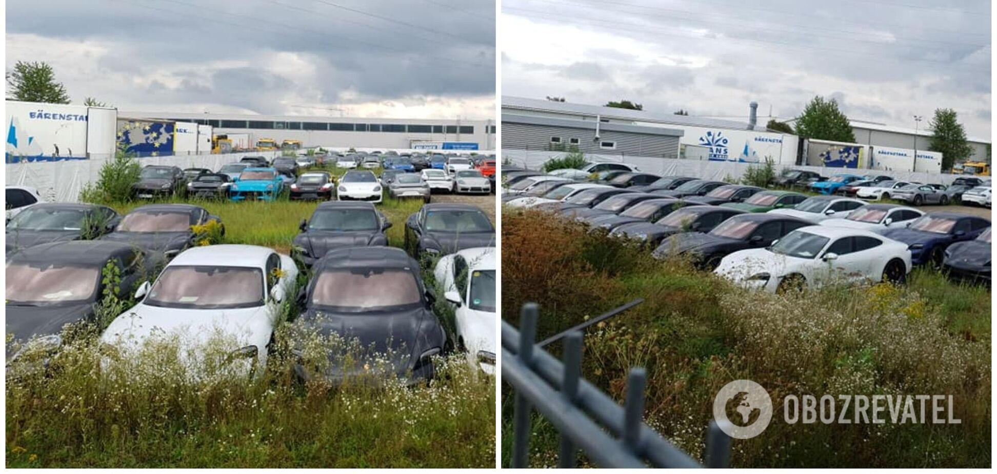 Десятки нових Porsche знайшли у занедбаному стані просто неба