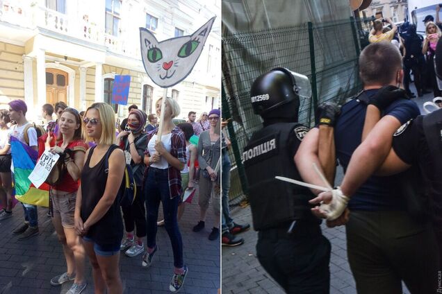 В центре Одессы подрались националисты и представители ЛГБТ-сообщества