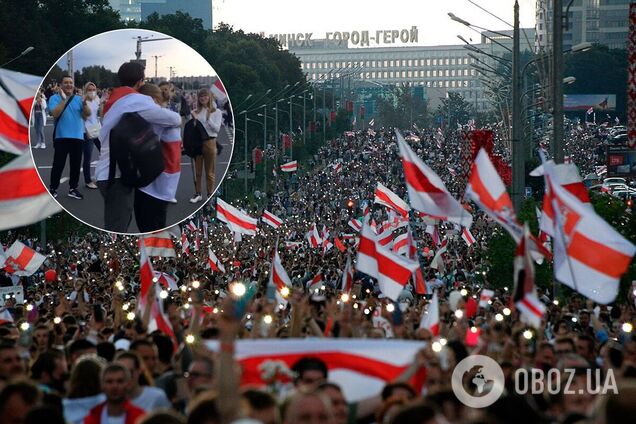 Минчанин сделал предложение девушке на протесте