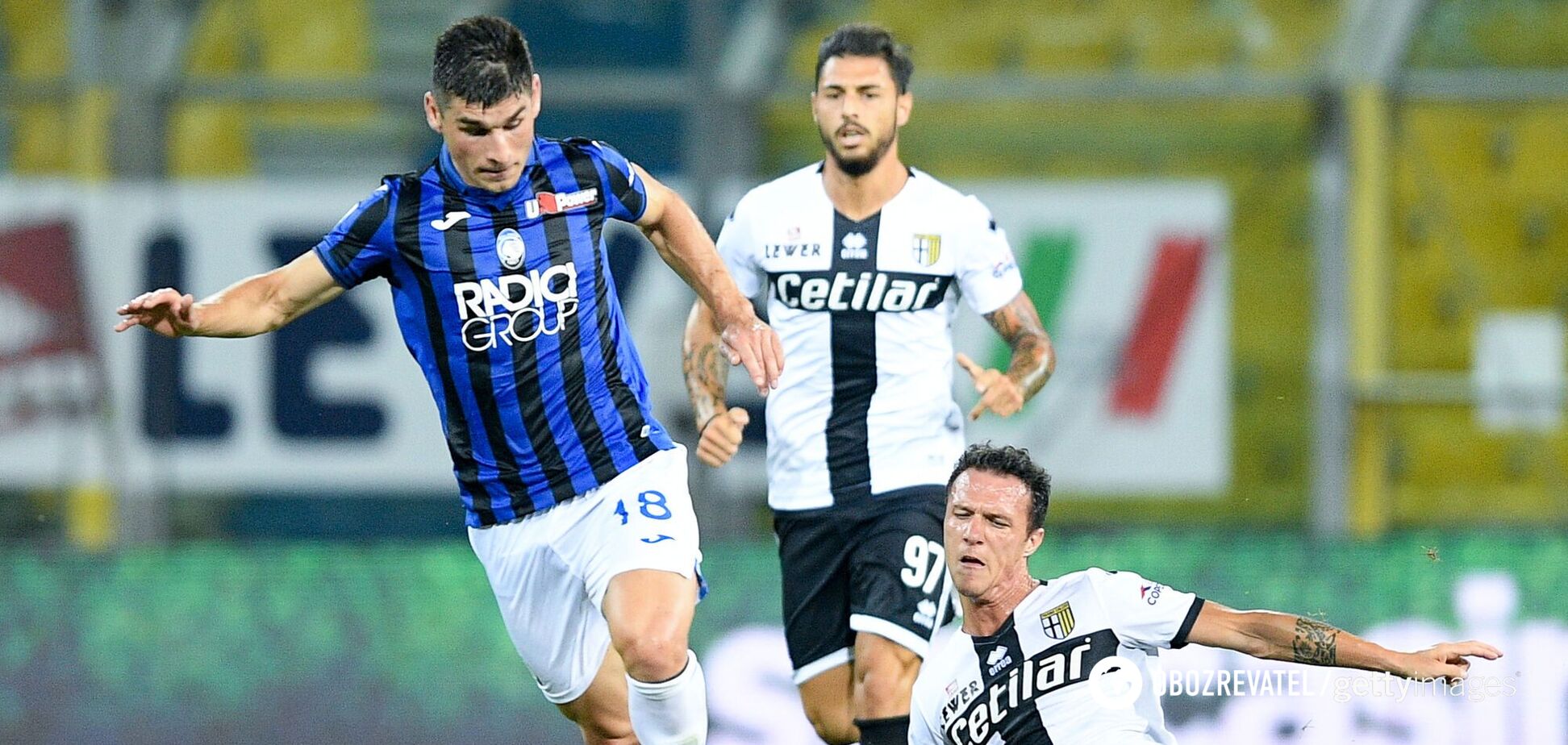 Руслан Малиновский в матче против 'Пармы'