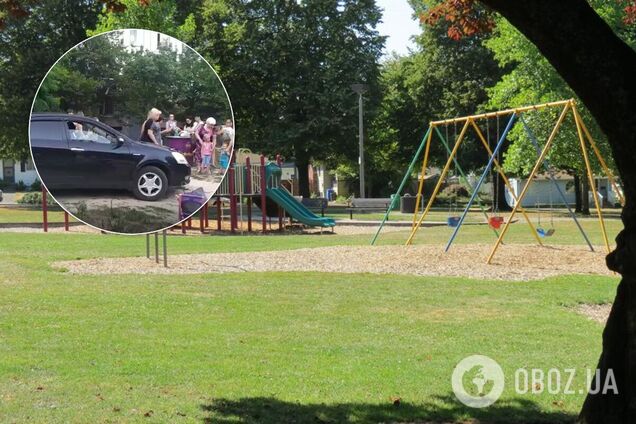 У Дніпрі автохам роз'їжджав дитячим майданчиком: малюки ледь не потрапили під колеса. Відео