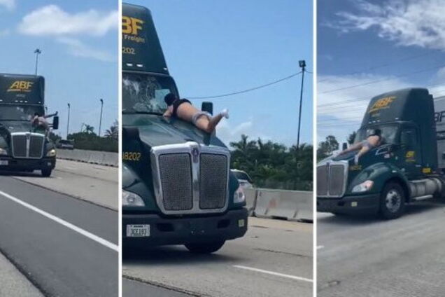 Водій фури 14 кілометрів віз на капоті розлюченого чоловіка