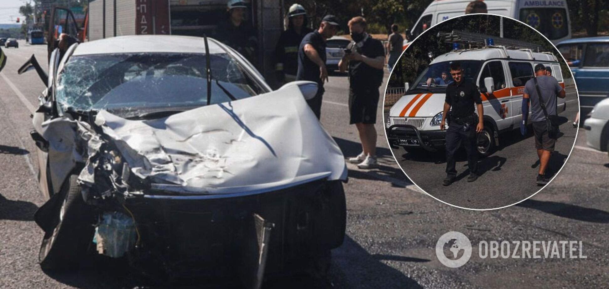 В Днепре подросток за рулем устроил ДТП с грузовиком: куски авто разбросало по дороге. Фото и видео