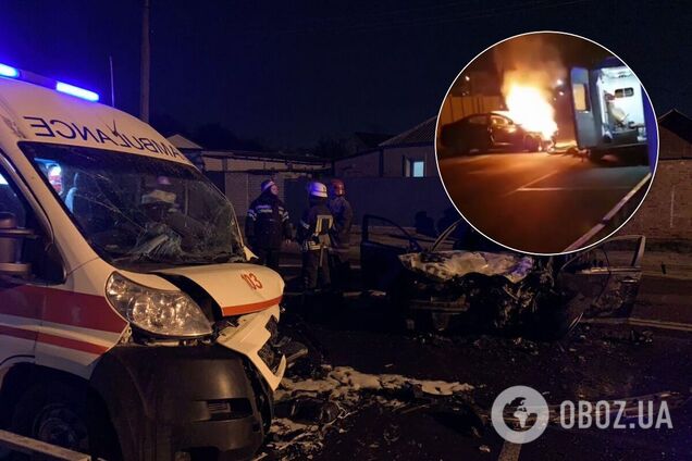 В Харькове скорая с беременной попала в лобовое ДТП