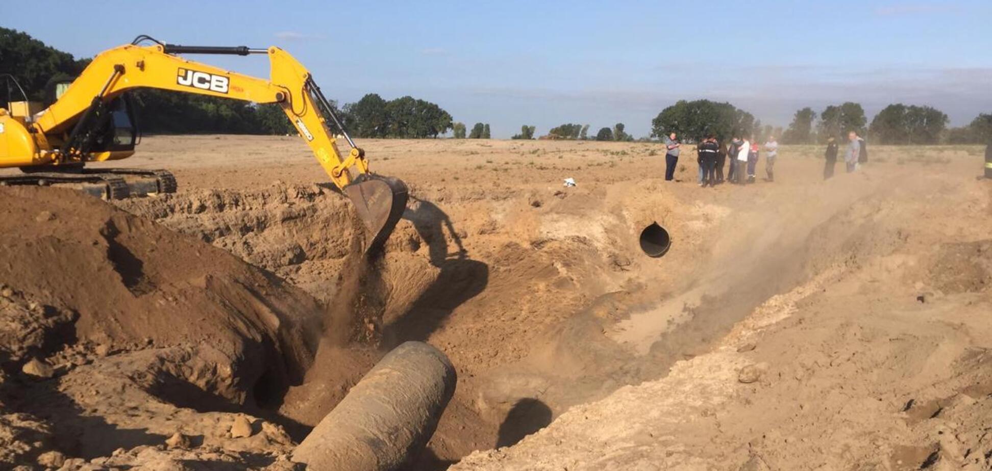 Воронка от взрыва газа в Чабанах. Фото ГСЧС