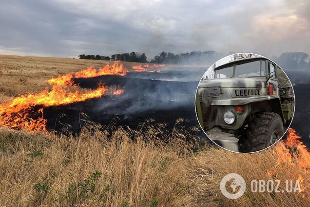 В Луганской области сгорела военная техника