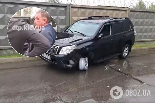 Водій Toyota Prado таранив машини, поки не втратив колесо