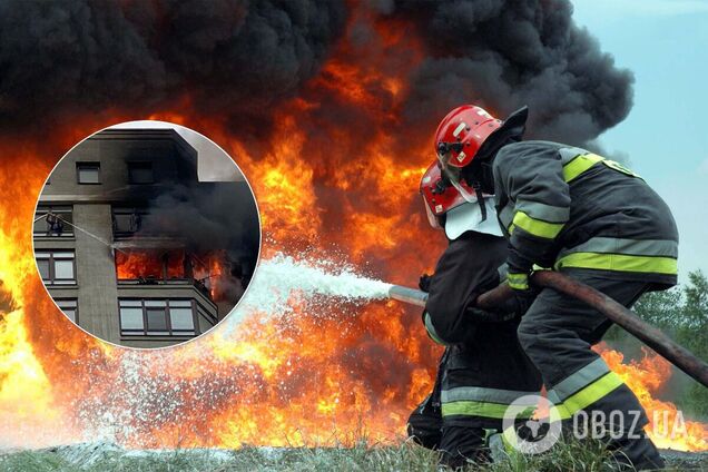 В Киеве горел жилой 25-этажный дом